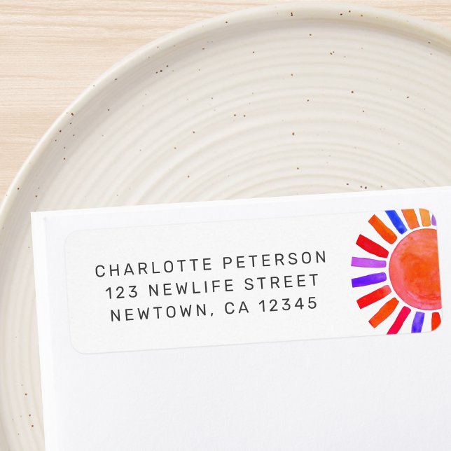 Baby Shower Sun Return Address Label (Creator Uploaded)