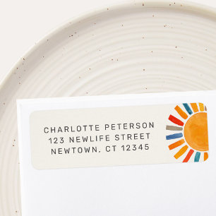 Baby Shower Sun Return Address Label