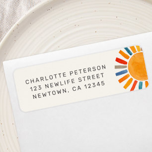 Baby Shower Sun Return Address Label