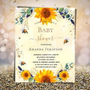 Baby Shower sunflower bees eucalyptus budget Flyer