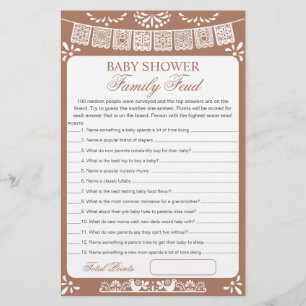 Baby Shower Survey Says Game Card