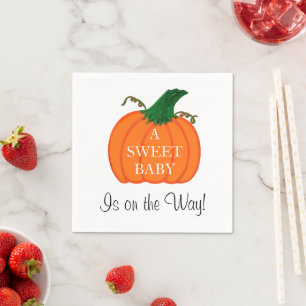 Baby Shower Sweet Baby Pumpkin Napkin