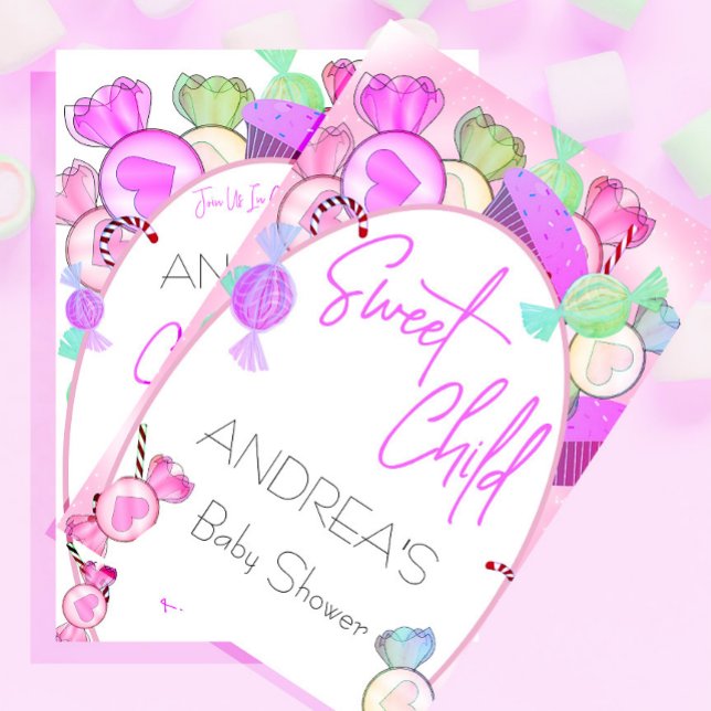  Baby Shower Sweet Child Candy Colourful Invitatio Invitation (Creator Uploaded)