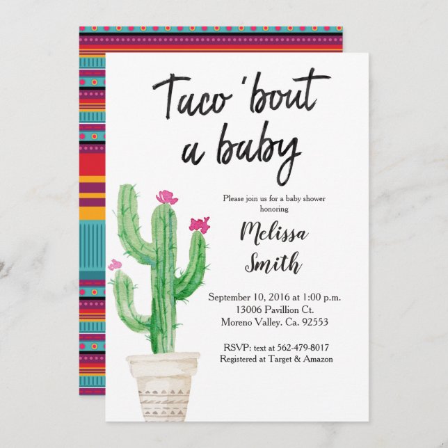 Baby Shower Taco Bout Baby Invitation (Front/Back)