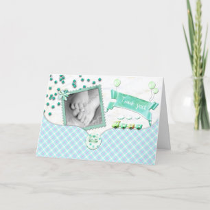 Baby shower tartan Thank you card