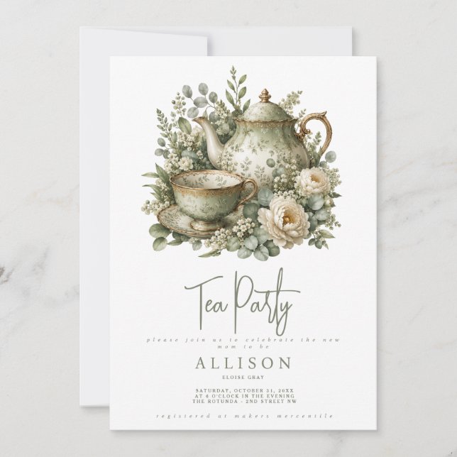 Baby Shower Tea Invitation (Front)
