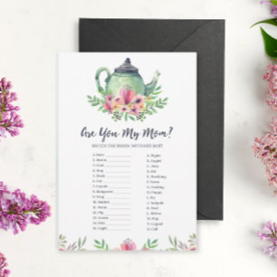 Baby Shower Tea Party Are You My Mum Game Card