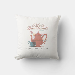 Baby Shower Tea Party Cute Minimalist Boho Neutral Cushion