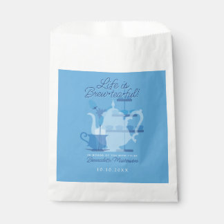 Baby Shower Tea Party Cute Minimalist Chic Blue Favour Bag
