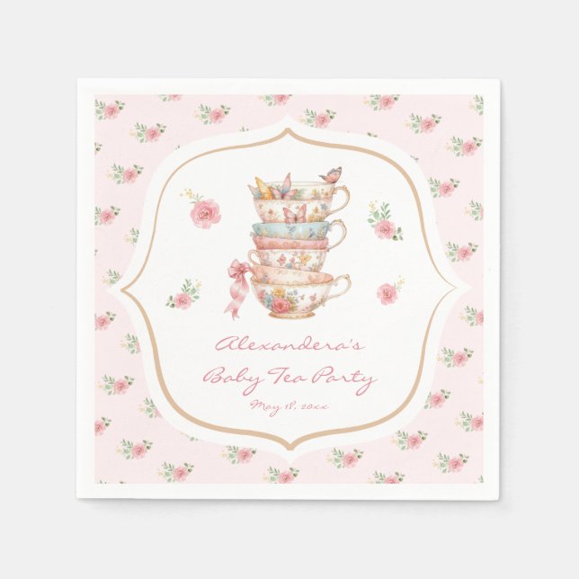 Baby Shower Tea Party Napkin (Front)