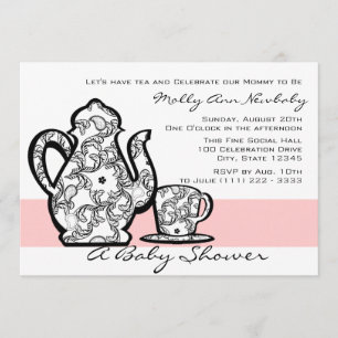 Baby Shower Tea with Changeable Colour Invitation