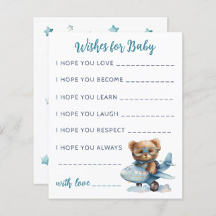 Baby Shower teddy bear blue Baby Card