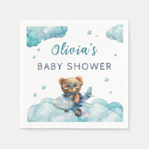 Baby Shower teddy bear blue Napkin
