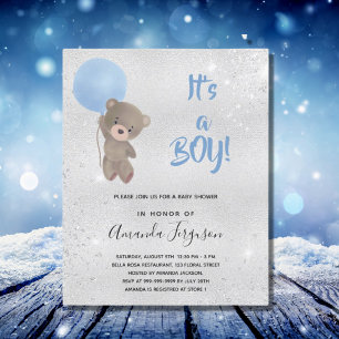 Baby Shower teddy bear boy invitation