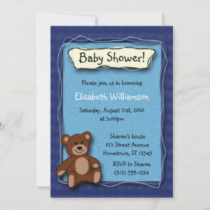 Baby Shower Teddy Bear (Boy) invitations