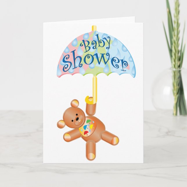 Baby Shower Teddy Bear Card (Front)