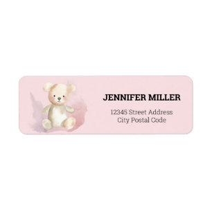 Baby Shower teddy bear Return Address Label