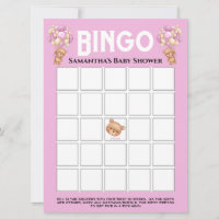 Baby Shower Teddy Boy Bubbly Pink Bingo
