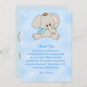 Baby Shower Thank You Baby Elephant Invitation
