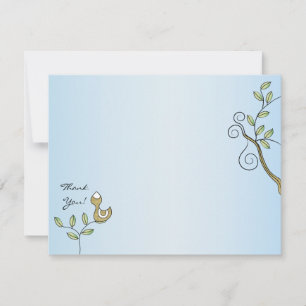 Baby Shower Thank You Card, "Gold Birds"