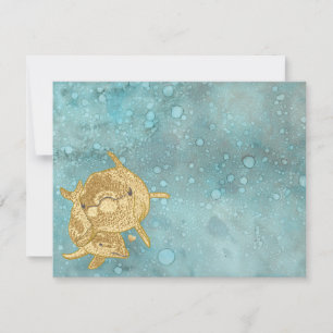 Baby Shower Thank You Card "Gold Dolphins Mum Baby