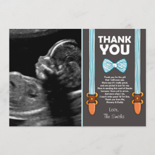 Baby Shower Thank You Card Little Man Echo