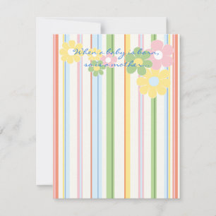 Baby Shower Thank You Card "Picnic Floral/Stripes"