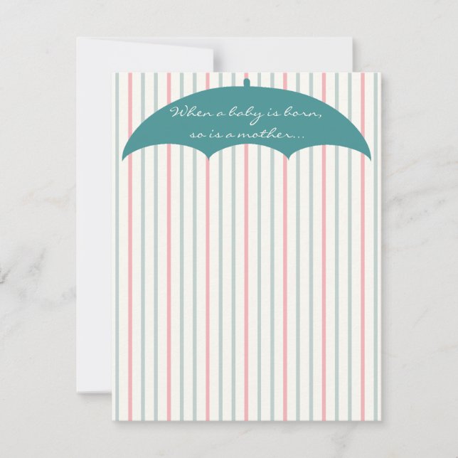 Baby Shower Thank You Card, "Watermelon Umbrella" (Front)