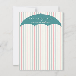 Baby Shower Thank You Card, "Watermelon Umbrella"