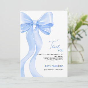 Baby Shower Thank You Cards with adorable bow.