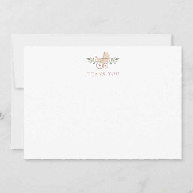 Baby Shower Thank You Flat Note Card (Front)