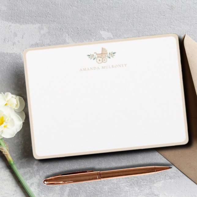 Baby Shower Thank You Flat Note Card (Creator Uploaded)