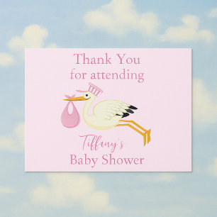 Baby Shower Thank You for attending Stork Postcard