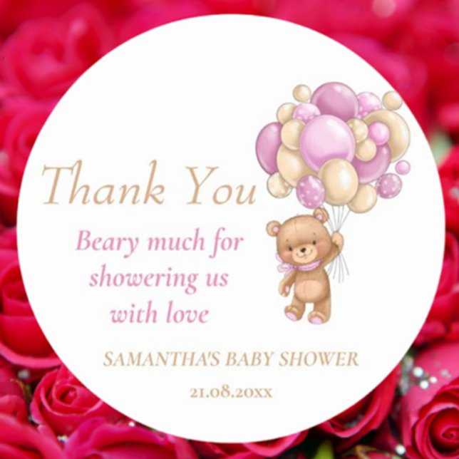  Baby Shower Thank You for Celebrating with Us Classic Round Sticker (perfect for baby shower thank-you notes. Celebrate in style and make memories last!)
