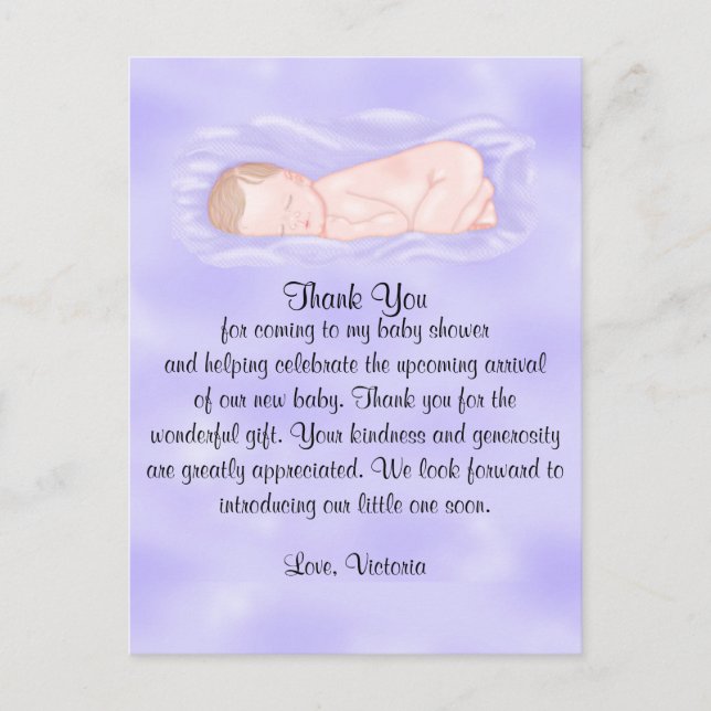 Baby Shower Thank You Gender Neutral Postcard (Front)