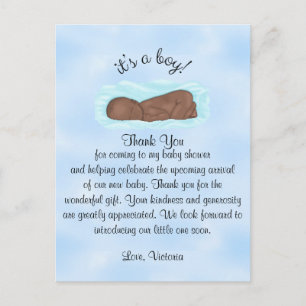 Baby Shower Thank You It's a Boy Ethnic Postcard
