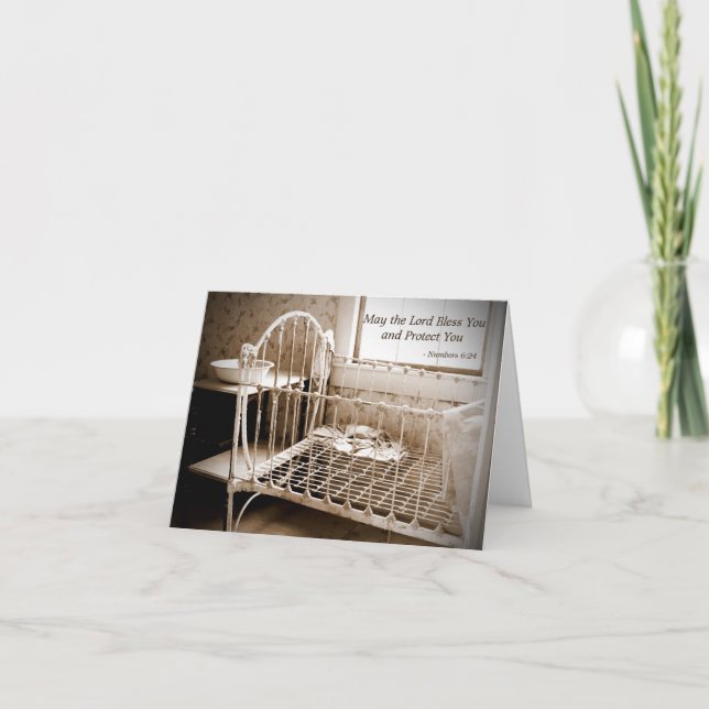 Baby Shower Thank You Note May The Lord Bless You Card (Front)