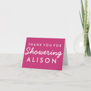 Baby Shower Thank you Note - Pink and White