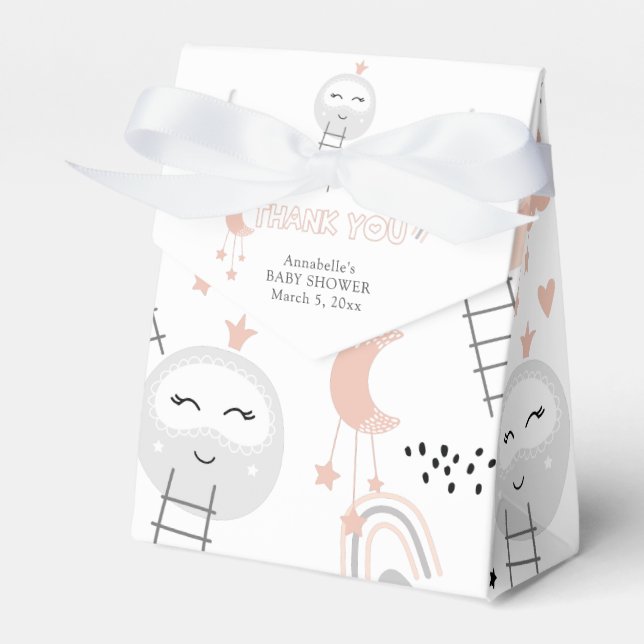 Baby Shower Thank you Pathway to the Moon Favour Box (Front Side)