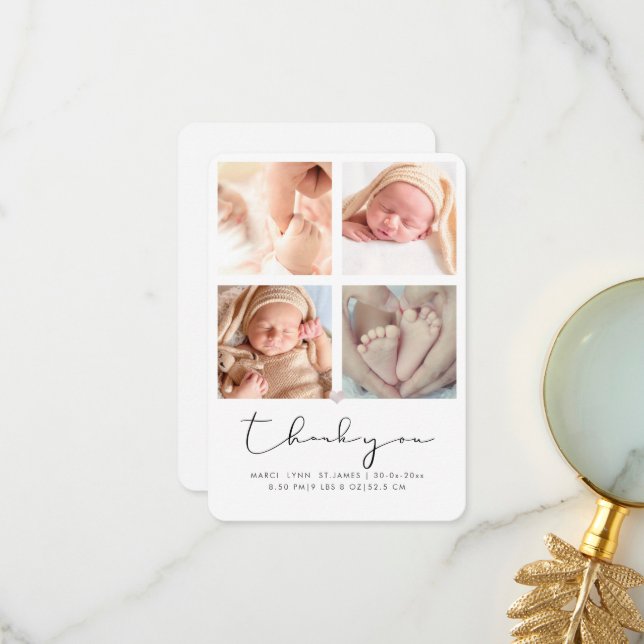 Baby Shower Thank You Photos Announcement (Front/Back In Situ)