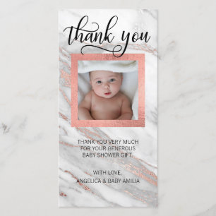 Baby Shower THANK YOU Pink Gold Foil   PHOTO