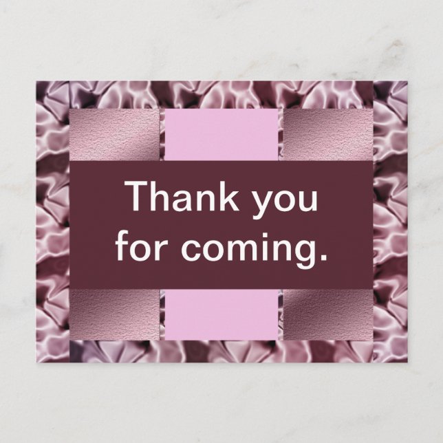 Baby Shower Thank You Pink Purple Quilt Postcard (Front)