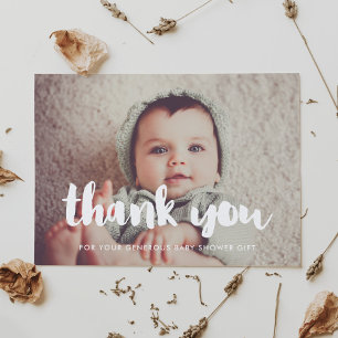 Baby shower thank you postcard