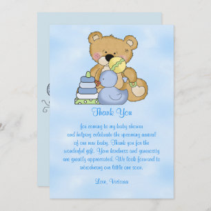 Baby Shower Thank You Teddy Bear Invitation