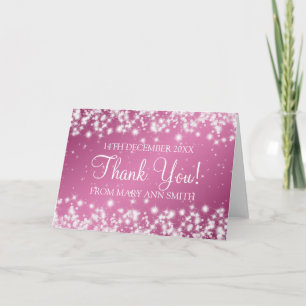 Baby Shower Thank you Winter Sparkle Pink