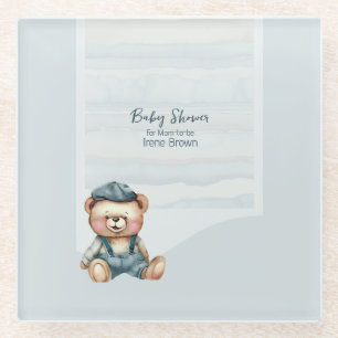 Baby Shower Theme Hard Glass Coaster
