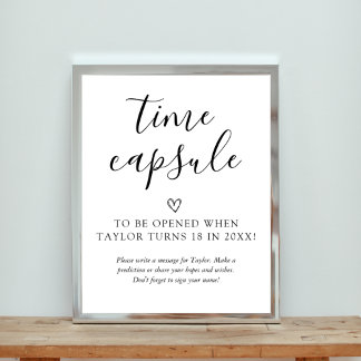 Baby Shower Time Capsule Sign