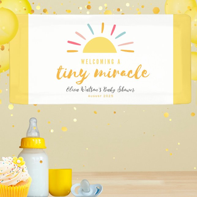 Baby Shower Tiny Miracle Sun Banner (Creator Uploaded)