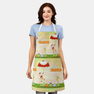 Baby Shower Train with Animals and Umbrella Apron