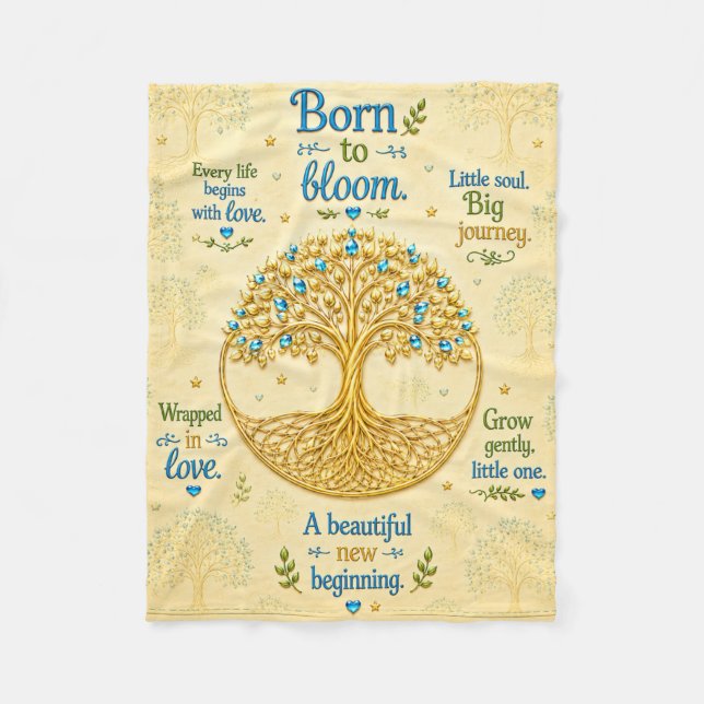 Baby shower tree of life fleece  blanket (Front)